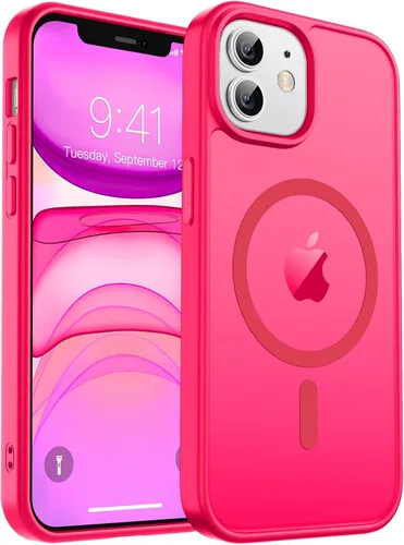 Vista 124 de zapica Funda magnética para iPhone Air, con protector de pantalla de vidrio templado, compatible con MagSafe, translúcida mate, a prueba de golpes