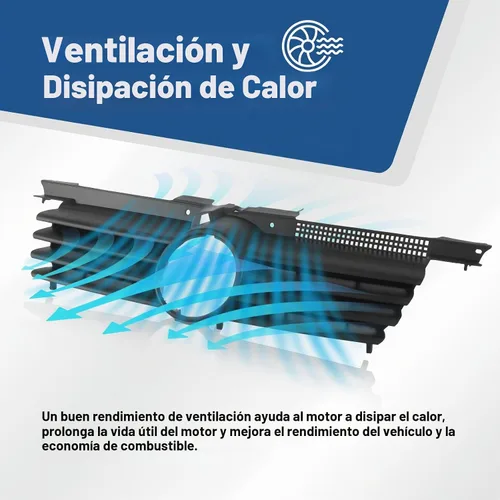 Vista 6 de CarPartsDepot - Parrilla delantera para Volkswagen Jetta 99-05, color negro