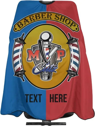 Vista 18 de Capa de barbero impermeable personalizada, Capa de peluquero personalizada, Añade tu texto, Capa de salón personalizada para hombres, Capa de corte