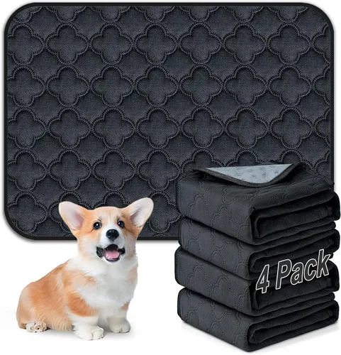 Vista 19 de FunFurry Forro lavable para jaula de conejillo de indias, paquete de 4 almohadillas reutilizables y lavables, ropa de cama impermeable para Azul