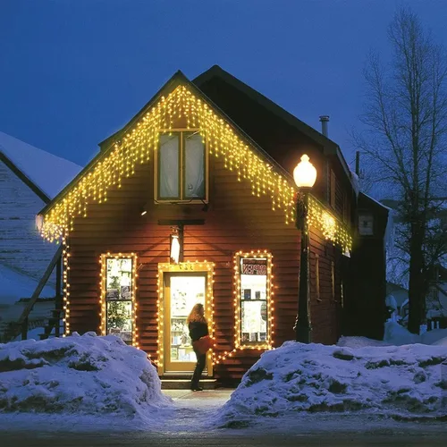 Vista 3 de 304 luces LED solares de carámbano de Navidad para decoración al aire libre, 8 modos de luces impermeables para exteriores, vacaciones, patio Blanco