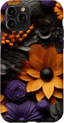 Vista 27 de iPhone 16 Halloween Flores Otoño Calabazas Caso