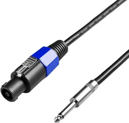 Vista 2 de 2 cables Speakon de 3 pies a TS de 1/4 pulgadas, 12 AWG Twist Lock Pro cable de altavoz de audio