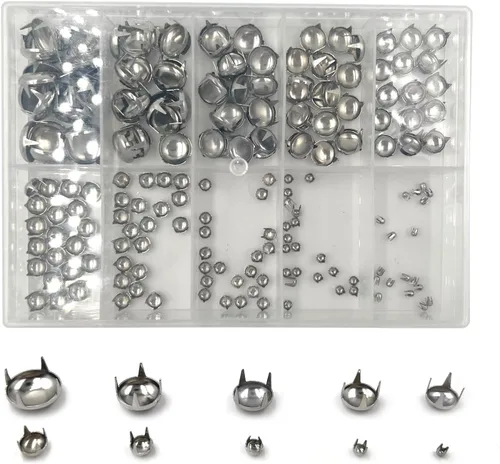 Vista 19 de Honigo 120 piezas Tachuelas Redondas con Cúpula Metálicas Remaches de Color Mixto Latón Sólido 4/6/8mm 4 Puntas Picos Clavos para Artesanía de Cuero