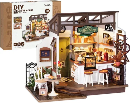 Vista 10 de Rolife - Kit de bricolaje de casa de muñecas en miniatura para adultos, kit de casa de muñecas de madera mini, kits de construcción de diorama