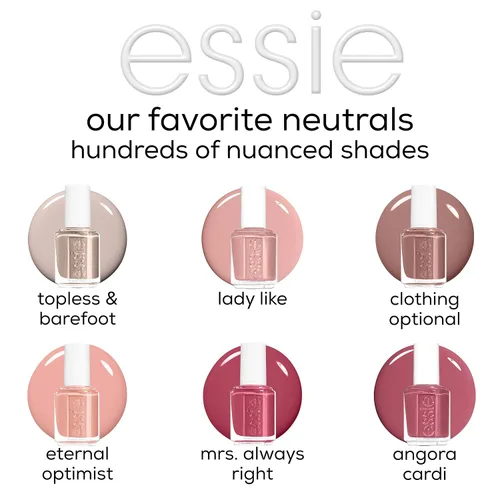 Vista 4 de Esmalte de uñas Essie, neutrales, grises y marrones