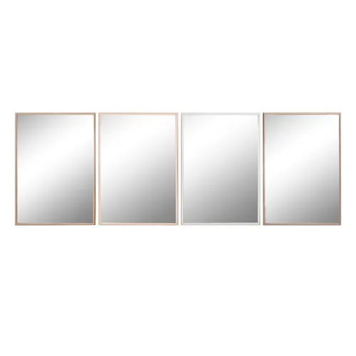 Vista 2 de Espejo de pared Home ESPRIT Blanco Marrón Beige Gris Cristal Poliestireno 63,3 x 2,6 x 89,6 cm (4 Unidades)