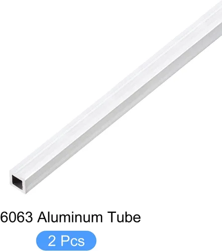Vista 5 de METALLIXITY Tubo cuadrado de aluminio (0.236 in x 0.236 in x 0.039 in x 7.874 in) 2 piezas, tubo de aluminio 6063 - para muebles del hogar