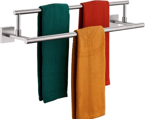 Vista 8 de Toallero de mano KOKOSIRI de 16 pulgadas, toallero de baño para estante de gabinete de baño, barras de toallas, acero inoxidable cepillado dorado