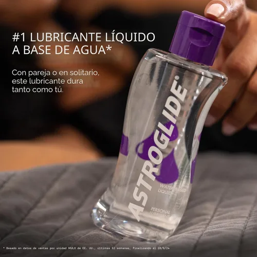 Vista 2 de Astroglide Lubricante a base de agua (12 onzas líquidas), lubricante personal líquido, para hombres, mujeres y parejas, seguro para juguetes