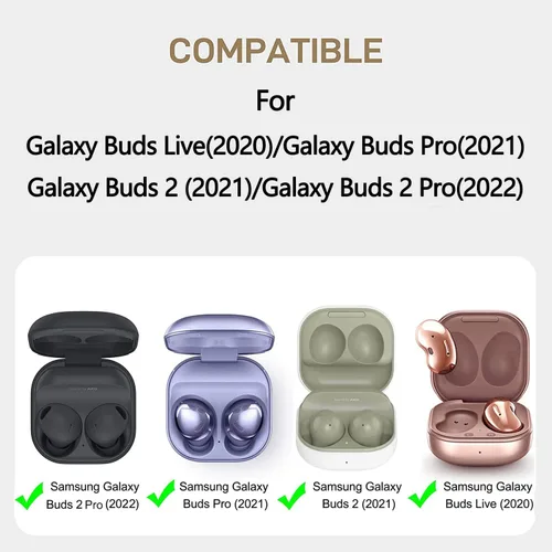 Vista 2 de Funda transparente con cerradura para Samsung Galaxy Buds - FE (2023), 2 Pro (2022), 2 (2021), Pro (2021), Live (2020) - Funda transparente