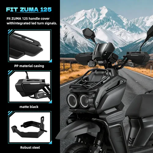 Vista 12 de Mokuo - Guardamanos de motocicleta para Yamaha Zuma 125 2022-2023 – Deflector de viento en manillar, protector de mano
