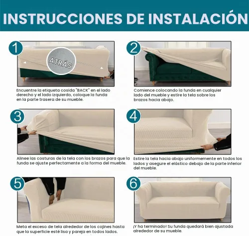 Vista 7 de Turquoize Funda elástica para silla estilo Chesterfield para sala de estar, 1 pieza, funda de sofá suave y antideslizante con tela jacquard gruesa