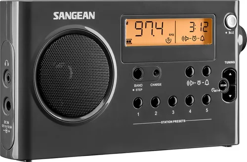 Vista 3 de SANGEAN SG-106 AM/FM Compact Digital Tuning Receptor portátil (negro)