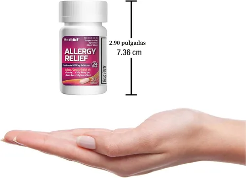 Vista 5 de HealthA2Z Clorhidrato de fexofenadina 180 mg, antihistamínico para alivio de alergias, antihistamínico 24 horas para alivio de alergias
