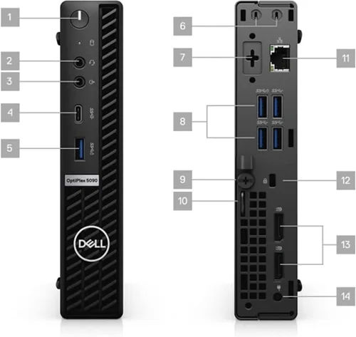 Vista 3 de Dell Optiplex 5090 Micro Desktop Core i5-10500T - Disco duro SSD de 512 GB - 16 GB RAM 6 núcleos @ 3.8 GHz Win 11 Pro Negro (renovado)