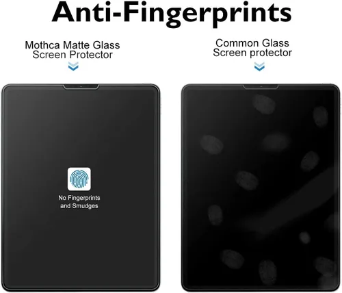 Vista 3 de Mothca Protector de pantalla de vidrio mate para iPad Pro de 12.9 pulgadas, 6ª/5ª/4ª/3ª generación (modelos 2022/2021/2020/2018), antirreflejos