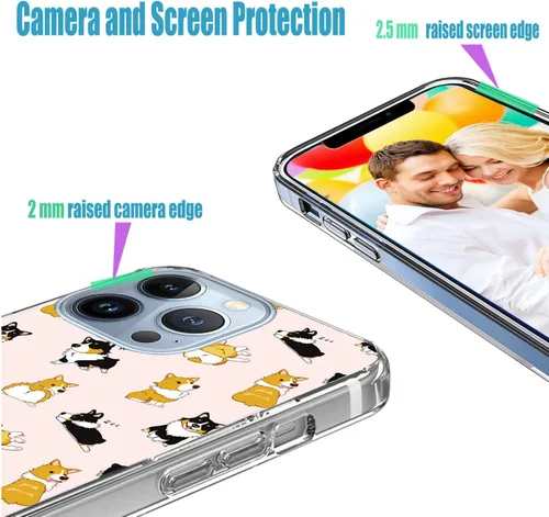 Vista 5 de Funda protectora para iPhone 13 Pro Max para niñas, mujeres y hombres, a prueba de golpes, delgada, suave, TPU transparente, funda protectora