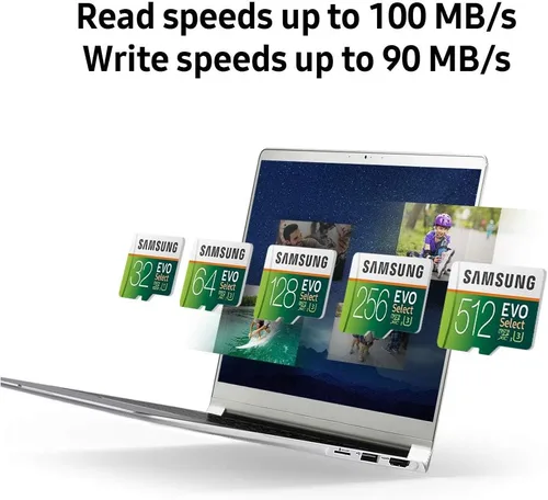 Vista 5 de Samsung 64 GB, 100 MB/s (U3) MicroSD EVO Select Tarjeta de memoria con adaptador (MB-ME64GA/AM)