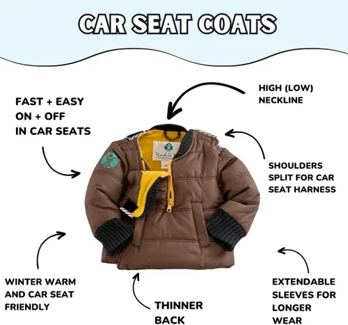 Vista 4 de Buckle Me Baby Coats Chaqueta de invierno de asiento de coche más seguro de cierre rápido para niño o niña, como se ve en Shark Tank