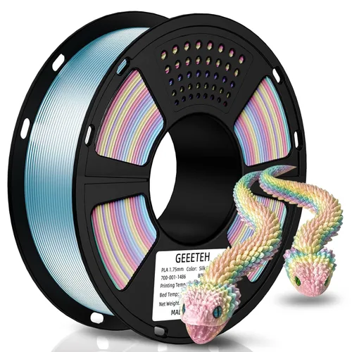 Vista 29 de GEEETECH Filamento PLA de color dorado sedoso de 0.069 libras, filamento de seda brillante para impresora 3D, carrete de 2.2 libras, precisión