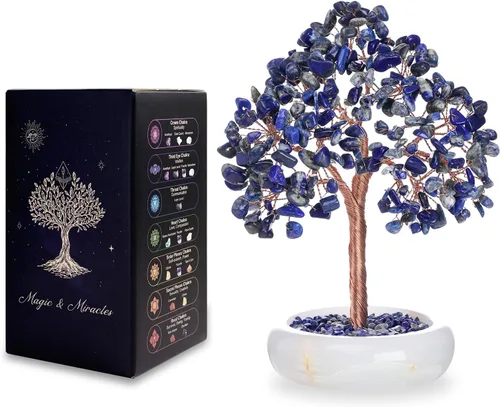 Vista 15 de Árbol bonsái de cristal citrino, escritorio de oficina, decoración de sala de estar, planta de árbol Fengshui de dinero de la suerte, regalos