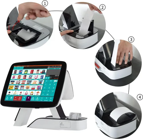 Vista 5 de (Envío desde EE.UU.) Caja registradora POS de 15'' con pantalla táctil Windows PC con impresora térmica de recibos de 2 1/4'' incorporada para Venta