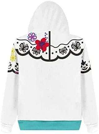 Vista 4 de Mirabel Madrigal - Sudadera con capucha para cosplay de Isabela con estampado de Mirabel chaqueta de Halloween para mujer