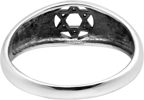 Vista 3 de Anillo de plata de ley 925 con diseño de estrella de David de AeraVida
