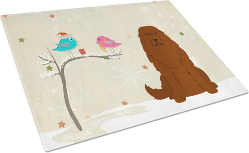 Vista 29 de Caroline's Treasures BB2513LCB - Tabla de cortar de vidrio con texto en inglés "Christmas Presents between Friends" Airedale Terrier - Tabla