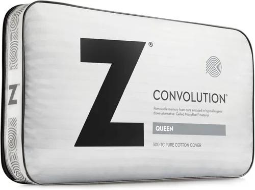 Vista 7 de Malouf Convolution - Almohada de microfibra gelificada con espuma viscoelástica contorneada, alternativa al plumón, tamaño Queen