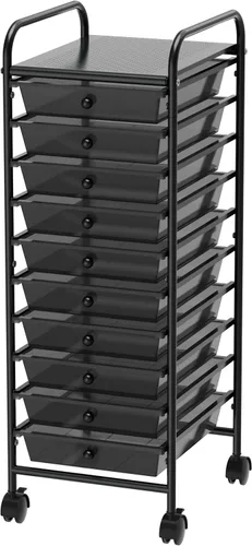 Vista 12 de Simple Houseware Carrito utilitario con 3 cajones, almacenamiento rodante, organizador de arte y manualidades, negro