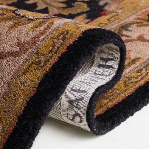 Vista 4 de Safavieh colección Heritage HG628A - tapete oriental tradicional hecho a mano de lana verde oscura y dorada, Lana, negro / beige (Black/ Beige)