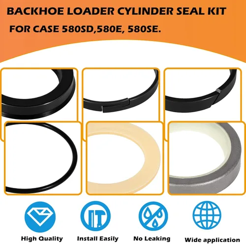 Vista 7 de Kit de sello de máquina completa para caja 580E 580SE 580SD, Boakhoe cargador cubo cilindros hidráulicos kit de sello de repuesto G109456*2+G109417*