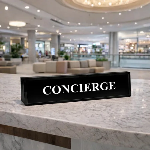 Vista 7 de Concierge 2 x 8 pulgadas acrílico negro - Accesorios de escritorio de oficina Decoración
