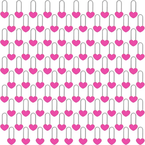 Vista 20 de Candado de amor VeYocilk de 3.5" 50mm en forma de corazón, candado de corazón negro para deseos de amor, ideal para bodas, San Valentín
