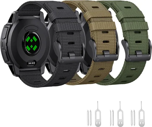 Vista 10 de Correa de reloj Garmin Instinct 2X/Instinct 3 de 1.969 in – Correa táctica de nailon resistente para Instinct 2X Solar, AMOLED, correa de repuesto