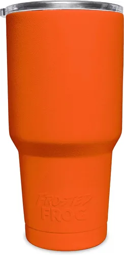 Vista 5 de Frosted Frog Vaso negro de 30 onzas con aislamiento al vacío con popote de acero inoxidable