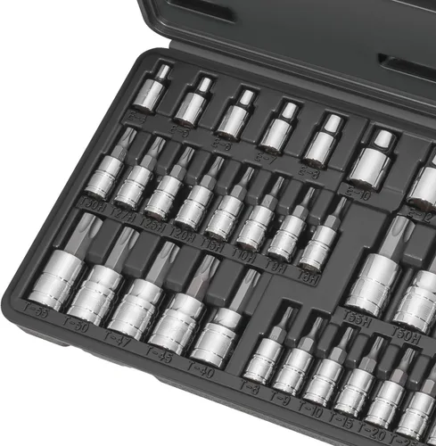 Vista 5 de CARBYNE Juego de dados Torx de 36 piezas y dados E-Torx, T8 a T60, Torx de seguridad resistente a manipulaciones TT8 a TT55, E4 externo a E18