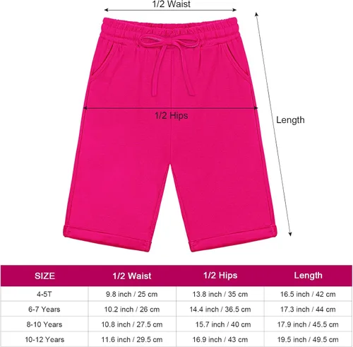 Vista 2 de Resinta Paquete de 3 pantalones cortos largos activos para niñas, pantalones cortos de baloncesto y fútbol, pantalones cortos deportivos para niñas