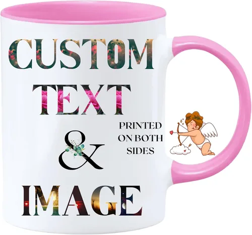 Vista 12 de Taza de café personalizada con foto, texto o logotipo, taza de cerámica personalizada de 11 onzas, regalo personalizable para hombres, mujeres