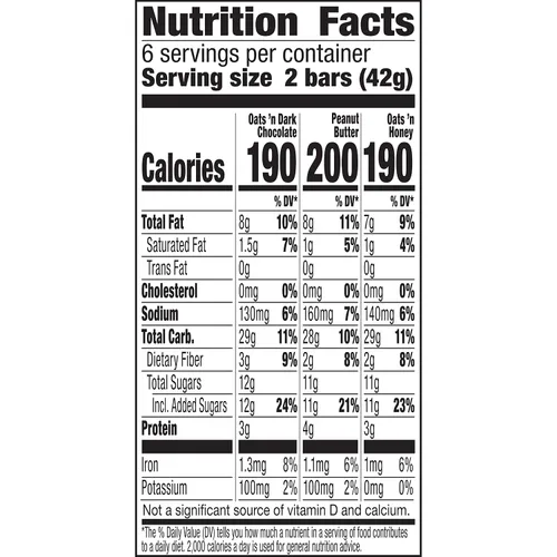 Vista 2 de Nature Valley Barras de granola crujientes, paquete variado, 12 unidades, 8.94 oz (6 bolsas)