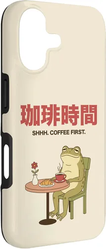 Vista 3 de Japanese Coffee Time Frog Retro Cafe Aesthetic Case for iPhone 17