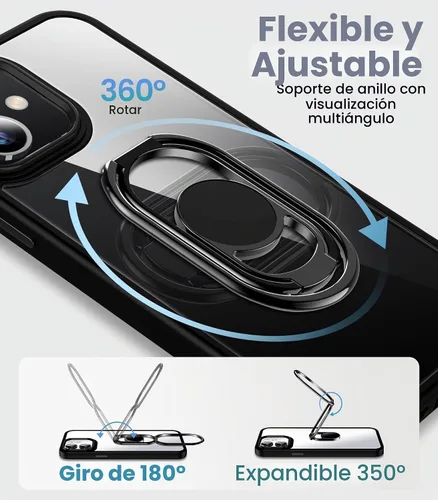 Vista 3 de Shields Up Funda para iPhone 11 con soporte, soporte de 2 vías, color negro