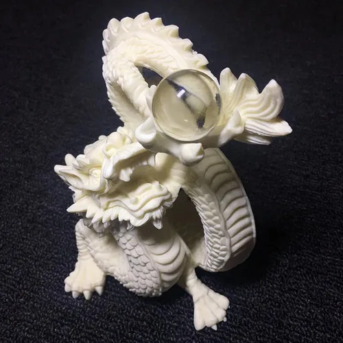 Vista 3 de Estatua de dragón chino de Feng Shui, dragón con escultura de estatua de cuentas para decoración de oficina en casa, colección de arte, elección