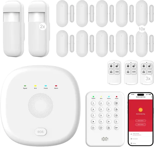 Vista 2 de Sistema de Seguridad Inalámbrico WiFi para el Hogar - Sistema de Alarma Inteligente para Hogar y Empresa, Expandible, Teclado Independiente, Alertas