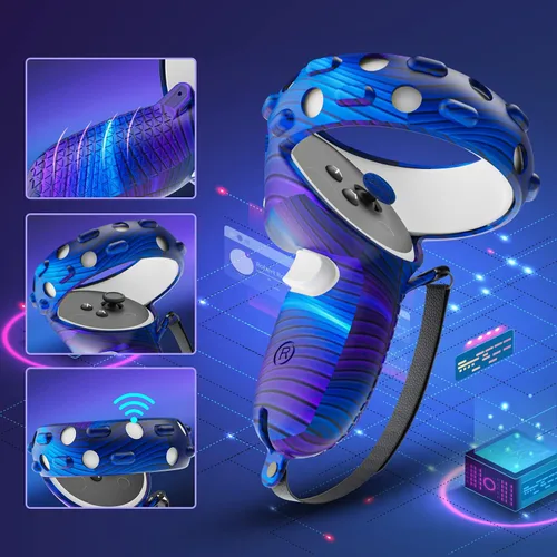Vista 3 de Accessories for Oculus Quest 2All in One VR Headset Silicone Face CoverVR Shell CoverQuest 2 Touch Controller Grip CoverProtective Lens