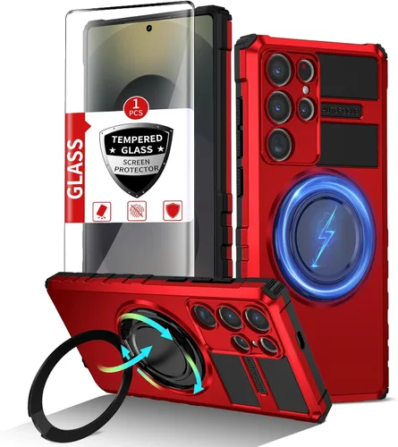 Vista 101 de Funda magnética para Samsung Galaxy Note 20 Ultra compatible con carga inalámbrica MagSafe, con 1 protector de pantalla, anillo de soporte integrado