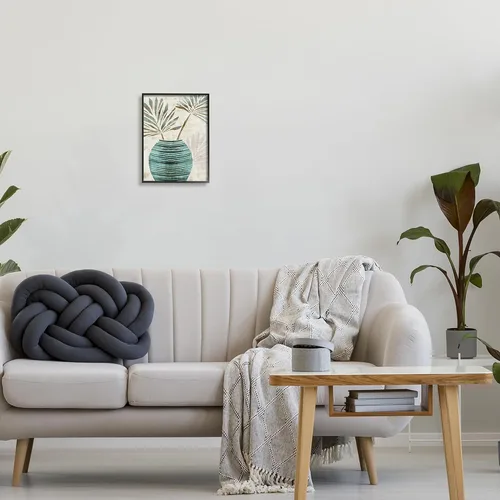 Vista 2 de Stupell Industries Florero de plantas boho enmarcado con arte giclée por Flora Kouta