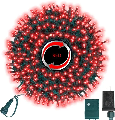 Vista 36 de Cadena de luces decorativas navideñas de 33 pies, 100 luces LED de alambre verde, luces de hadas estrelladas enchufables, 16 modos de iluminación